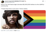 A joke about Pierce The Veil lead singer donating money to the "LGBTQ+":https://knowyourmeme.com/memes/cultures/lgbtq community and saying, "I Hope They Find a Cure Soon."