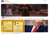 A "quote-tweet":https://knowyourmeme.com/memes/quote-retweets-qrts about debating between buying the Trump Phone or buying a "Nintendo Switch 2":https://knowyourmeme.com/memes/subcultures/nintendo-switch-2, using the "Hit the Road or Stay in Beacontown GIF":https://knowyourmeme.com/memes/hit-the-road-or-stay-in-beacontown-gif.