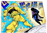 A version of the "approaching me":https://knowyourmeme.com/memes/oh-youre-approaching-me-jojo-approach meme. The meme is about shachar567.