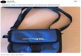A tweet reading, "I WANNA RIM THIS NINTENDO DS BAG SO BADDDDD." The tweet shares a photo of a Nintendo DS bag.