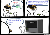 Never hand out a blank check | History Memes Austria, IT'S TIME YOU LEARN ABOUT military Alliances Take this Treaty of the Dual Alliance - but use it only in case of an emergen... Oh, for fück's sake! WWI SRGRAFO