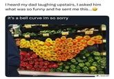 I heard my dad laughing upstairs, I asked him what was so funny and he sent me this... it's a bell curve im so sorry Food Talk