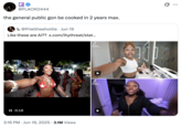 A "quote-tweet":https://knowyourmeme.com/memes/quote-retweets-qrts about "AI":https://knowyourmeme.com/memes/cultures/ai-artificial-intelligence Vlogs showing Black female "AI influencers":https://trending.knowyourmeme.com/memes/ai-influencers. The post says that the general public is going to be ""cooked":https://trending.knowyourmeme.com/memes/cooked-getting-cooked."