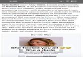 A screenshot of an alleged, non-existent Wikipedia page for "Kyle Butler." The page claims that Bonnie Blue is trans and used to be named Kyle Butler and was transitioned at age 13. There is no evidence to suggest any of this is true, or that this Wikipedia page ever existed.