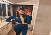 Haesicks cosplaying as a vault dweller.