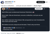 A "tweet":https://knowyourmeme.com/memes/sites/twitter-x from the "Babylon Bee":https://knowyourmeme.com/memes/sites/the-babylon-bee editor Seth Dillon about the Woke Right and collectivism.