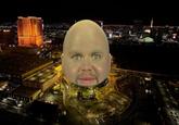 Bald "J.D. Vance":https://knowyourmeme.com/memes/people/jd-vance "photoshopped":https://knowyourmeme.com/memes/sites/photoshop as the "Vegas Sphere":https://knowyourmeme.com/memes/msg-sphere-vegas-sphere.