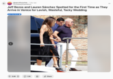 く ↑ r/popculturechat ⚫ 1 day ago ThrowawayGreenWitch Jeff Bezos and Lauren Sánchez Spotted for the First Time as They Arrive in Venice for Lavish, Wasteful, Tacky Wedding Eat The Rich 6.8K 1.5K ✰ Share