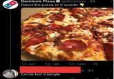 Domino's Pizza @dominos 3d Describe pizza in 3 words 347 108 1,089 Circle but triangle 3 G.3d