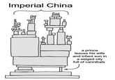 Imperial China அ a prince leaves his wife and infant son in a seiged city full of cannibals