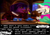IN THIS SCENE:
Pearl Sinclair IS Susie/
Hannah Cutrona IS Kris/
Jason Willinger IS Ralsei Murderer/
SUSIE'S bad self is making everyone in Dark World SAD, and KRIS is there too. Luckily, young Prince RALSEI will not cry over spoilt pipis, and knows how to communicate with the patience of a schoolmarm to the surly chalk-eater bully and her small buddy. His Majesty's ministry does not take, for Susie is used to living with less than little and Will. Not. Have This,, but Don't Give Up!!! Before long, all three will be holding hands and gladly facing the future in the Family Film of SUMMER 2042/ 
okay that's all for now see ya later bybye