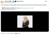 A "quote-tweet":https://knowyourmeme.com/memes/quote-retweets-qrts about Rachel, the "Rizz":https://knowyourmeme.com/memes/rizz-unspoken-rizz 'Em With the 'Tism Girl, joking that she's "clinically insane and if you cannot see that you’re "NGMI":https://knowyourmeme.com/memes/wagmi-ngmi."