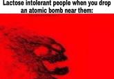 Lactose intolerant people when you drop an atomic bomb near them: Spagina 100grace