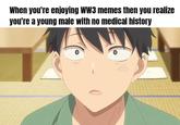 When you're enjoying WW3 memes then you realize you're a young male with no medical history