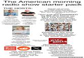 The American morning radio show starter pack THE HOSTS: - The host is usually a middle aged Millennial or Gen Xer -Has the most old man takes imaginable - His humor consists of - Is basically the main host's sidekick and just piggybacks off of everything that he says -Has a very loud and obnoxious laugh dad jokes and potty humor Is known for their - Probably was a failed standup comedian before switching to radio "dumb" and "goofy" sitcom dad type of personality Regular call ins from "weirdo" friends of the show with dumb nicknames like "Terry the Trucker" and "Butthole Bob" who are all clearly just voice actors "You just got PRANKED by Bill and Steve on 42.0 The C------!" (The prank phone calls are all super over the top and obviously fake) depositphotos - Is younger than the other two hosts, who constantly give her crap for it - Basically just laughs at the other two hosts stupid jokes - You wonder how she even got paired up with these two guys in the first place People call the show for dating advice or a "second date update" for some reason Blatantly re-airing old segments Where they get the majority of their content from: Buzz Feed X WAR OF THE ROSES Obviously fake "War of the Roses" segment Has somehow been on the air for 15+ years Usually airs on the classic rock or top 40 station Segment where they all read "weird" news stories that are all taken from r/nottheonion Going over celebrity gossip that will be forgotten within a week Has a dead social media account featuring clips and celebrity gossip/birthday shoutouts for some reason PIC COLLAGE