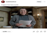 Tumblr user @bubbletea4ever tweeted an image of Kathy Bates as Annie Wilkes from the movie _Misery_, writing, "imagine if she had a tumblr." The post gathered over 6,000 notes in six months.
