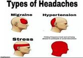 Types of Headaches Migraine Hypertension imgflip.com Stress Picking Eloquence bard and not being allowed to participate in social interactions