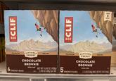CLIF BAR CLIF BAR 10g PROTEIN SUSTAINED ENERGY NON-GMO 10g PROTEIN SUSTAINED ENERGY NON-GMO 6 ENERGY BARS CHOCOLATE BROWNIE NATURAL FLAVOR CHOCOLATE NET WT 14.40 0Z (408g) 5 ENERGY BARS D 2.40 OZ (68g) per bar BROWNIE NATURAL FLAVOR 5-2.40 OZ (68g) BARS | NET WT 12 OZ (340g) NOW 5 BARS NOW 5 JARS Фо 202 (340g) ⑰D