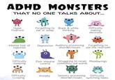 ADHD MONSTERS THAT NO ONE TALKS ABOUT... Hyper fixations eat or sleep Forgetting to Black & white thinking Difficulty making decisions Intense fear of Depression Auditory processing rejection 0 disorder/issues Forgetting to use the restroom Difficulty sleeping Poor impulse control Struggling to recall Moodswings commonly use words Difficulty sleeping Anxiety Sensory processing Difficulty disorder/issues switching tasks