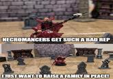 NECROMANCERS GET SUCH A BAD REP I JUST WANT TO RAISE A FAMILY IN PEACE! imgflip.com