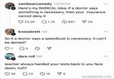 sambearcomedy 12/14/24 Here's my RADICAL idea: if a doctor says something is necessary, then your insurance. cannot deny it 23.2K Q1.7K 947 ☑39 knossbrett 5d So if a doctor says a speedboat is necessary, it can't be denied? 1 Q4 ☑ dare.roll 6d teacher always handed your tests back to you face down, huh? 3K Q22 15 ✓ 5 boredpanda.com