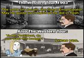 The Western Tour, 1903 NOW HE SELONE 7001 GEST The tomb of Lincoln, the Great Emancipator. May he guide us in spirit as he did in flesh. ABRAHAM LINCOLN 1809-1865 u/-et37- Also The Western Tour: Yo Mr. President, do you want this badger? Lmao yes. HARON SPRI P