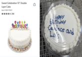 Sweet Celebration 10" Double Layer Cake Item #984176951 298 H Happy Birthday Cauce and Luis