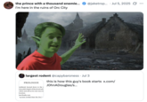 July 5th, 2025 tweet by @jaketropolis X user @jaketropolis posted a "Tom Scott":https://knowyourmeme.com/memes/tom-scott-i-am-at-x meme, writing, "I'm here in the ruins of Orc City," gathering over 12,000 likes in a day.