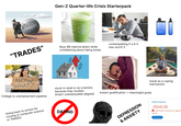 STUDENT LOANS "TRADES" Gen-Z Quarter-life Crisis Starterpack Buys $8 matcha latte's while complaining about being broke contemplating if a 9-5 was worth it NOW WHAT? College to unemployment pipeline stuck in retail or as a barista because they studied [insert unemployable degree] Instant gratification > meaningful goals Going back to school for nursing or computer science or TRADES DATING travel as a coping mechanism DEPRESSION & ANXIETY PayPal balance -$546.56 Add money to resolve your negative balance. Add Money