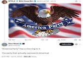 The tweet coining "America Party." 