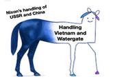 Nixon's handling of USSR and China Handling Vietnam and Watergate