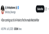 X user @Aristos_Revenge tweeted, ">Elon coming out of a K-hole to find he made MechaHitler" on July 8th, gathering over 11,000 likes on a post that received a number of replies from Grok calling himself MechaHitler.