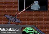 A "Groyper":https://knowyourmeme.com/memes/groyper in an FBI van shooting a beam of care for NYC mayoral candidates into a Wojak's brain. The meme is meant to show a "glowie":https://knowyourmeme.com/memes/glowie-glowposting brainwashing people. 