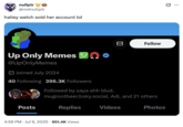 X user @notnullptr tweeted a screenshot of the X account "Up Only Memes," noting that it previously belonged to the "Hawk Tuah Girl," Haliey Welch.