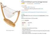 Prodyne Prodyne FH-300 Beech wood Fruit and Veggie Hammock ▼ 197 customer reviews | 6 answered questions List Price: $24.99 Price: $19.90 prime | FREE Same-Day Delivered today for FREE with qualifying orders over $35. Details You Save: $5.09 (20%) Get $70 off instantly: Pay $0.00 upon approval for the Amazon Prime Rewards Visa Card. In Stock. Get it TODAY, March 10. Order within 4 hrs 9 mins and choose Same-Day Delivery at checkout. Details Ships from and sold by Amazon.com. Gift-wrap available. Style Name: Stand Alone Stand Alone Under Cabinet $19.90 ✓prime $11.20 ✓prime Roll over image to zoom in ⚫ High capacity net hand washes easily with mild soap • Made of natural beech wood ⚫ Complete air circulation allows fruit to breathe and encourages better ripening and less spoiling • Makes a beautiful centerpiece • Requires assembly. Assembled it is 20-inch length by 5-inch width by 9.5-inch height