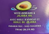 D WITH AVOCADO & JOJOBA OIL AVEC HUILE D'AVOCAT ET HUILE DE JOJOBA PARABEN FREE - SANS PARABÈNES 778 mL (26.2 FL OZ)