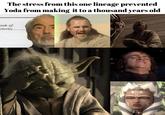 The stress from this one lineage prevented Yoda from making it to a thousand years old Cook of -riority
