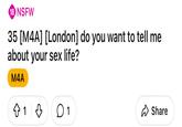 18 NSFW 35 [M4A] [London] do you want to tell me about your sex life? M4A ✩ 1 ○ 1 Share