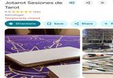 Jotarot Sesiones de 4D 吻 Tarot 5.0★★★★★ (66) Astrologer Temporarily closed Directions m Х ☐ Save Share + P