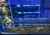 71 2: SEBULBA 3: ELAN MAK 4: RATTS TYERELL 5: WAN SANDAGE 77