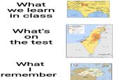 What we learn in class AFGHANISTAN PAKISTAN Arabian Sea What's on the test sal and de Pak To ades T BA EQVFT INDIA What | remember PELAMI Pakistan-Inda Line of Control Ocoupled CHINA by China RA DHUTAN MYANMAR BANGLADESH Bay Bengal BYRA JCRAN