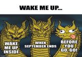 WAKE ME UP... WAKE ME UP INSIDE imgflip.com WHEN SEPTEMBER ENDS To mi Adits di BEFORE YOU GO, GO!
