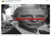 X user @333x230 posted a tweet thread consisting of niche, low-quality _Squid Game_ memes, including the black and white image of Cate Blanchett with the text "Oh my god bruh" on it.