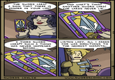 THE SWORD CARD! A SIGN THAT THERE IS DANGER IN YOUR LIFE! AND WHAT'S THIS? ANOTHER SWORD CARD! THE CARDS NEVER LIE... SWORD Swo A THIRD SWORD CARD?! SUCH A THING HAS NEVER HAPPENED BEFORE... LISTEN LADY, ALL I ASKED FOR WAS DIRECTIONS TO THE NEAREST HOSPITAL. SWORDS CDXLIX WWW.SWORDSCOMIC.COM