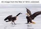 An image from the War of 1812, colorized.