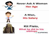 Never Ask A Woman Her Age A A Man, His Salary Kit Fisto, What he did to his siblings KAPWING