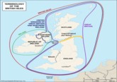 TERMINOLOGY OF THE BRITISH ISLES IRELAND Encyclopædia Britannica, Inc. BRITISH ISLES UNITED KINGDOM OF GREAT BRITAIN AND NORTHERN IRELAND GREAT BRITAIN SCOTLAND Loegres(England NORTHERN IRELAND plus Wales) REPUBLIC OF IRELAND Dublin Isle of Man WALES ENGLAND Channel Islands London ماله 100 200 mi 150 300 km