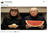An "AI image":https://knowyourmeme.com/memes/cultures/ai-art of Sister Hong and "Donald Trump":https://knowyourmeme.com/memes/people/donald-trump.