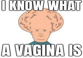 I KNOW WHAT A VAGINA IS