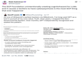 July 19th, 2025 tweet by @tilehopper that reads, "The SCP Foundation unintentionally creating cognitohazard for LLMs and it causes a techbro to have cyberpsychosis is the most SCP thing that ever happened" The post gathered over 29,000 likes in three days.